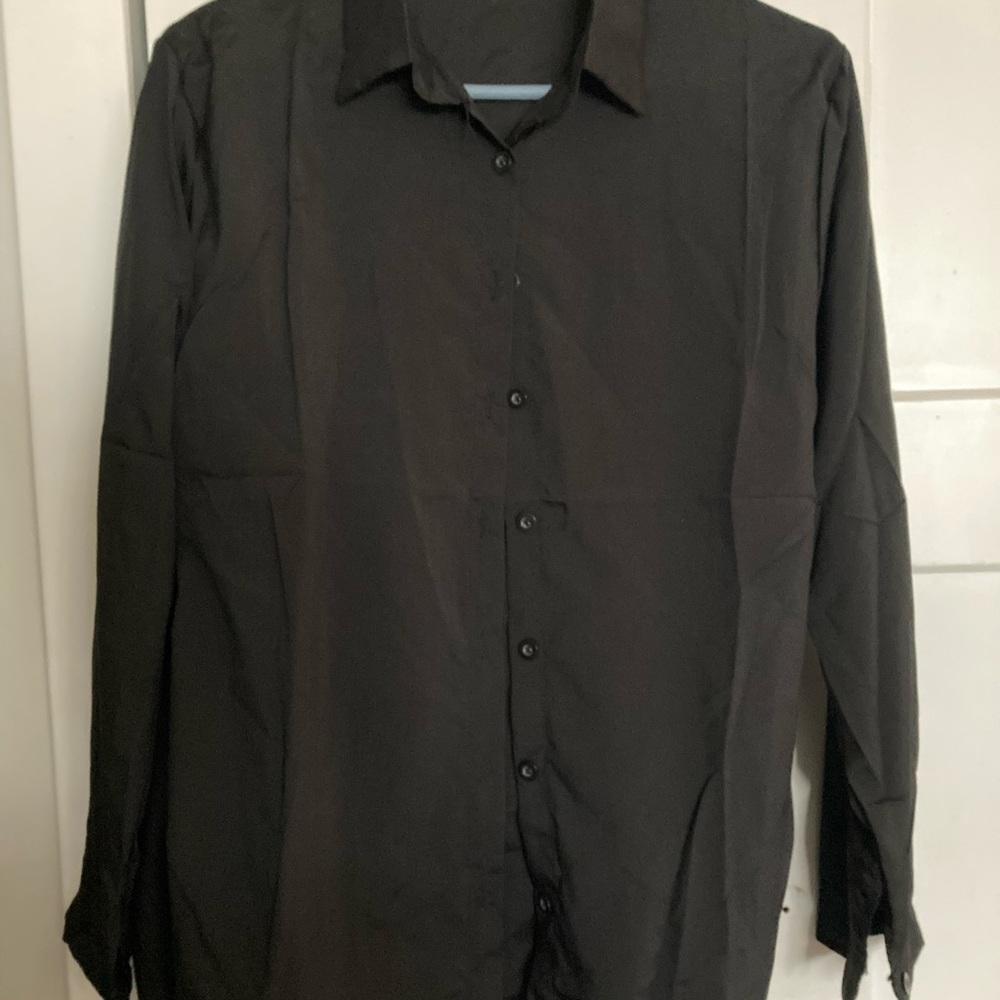 2 black button shirts size large brand new
